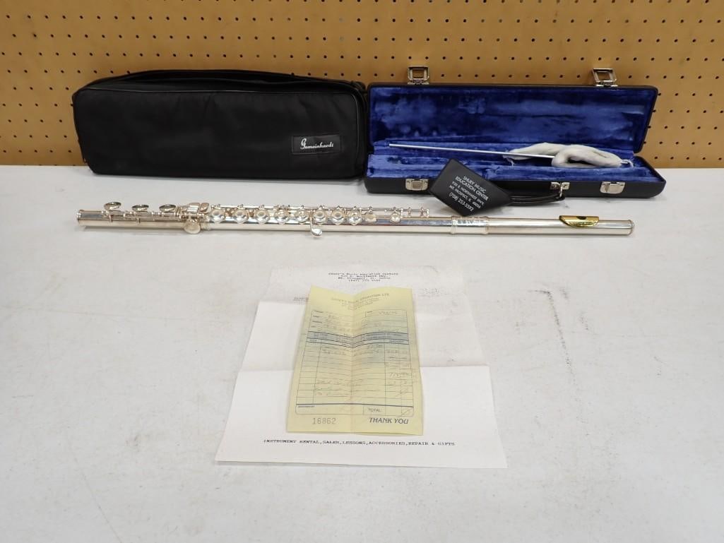 Gemeinhardt Flute with Case - stamped "Solid Silver" (1 of 9)