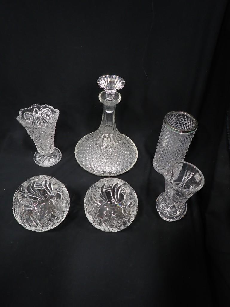 Lot of assorted Crystal and clear Glass including Vases, Bleikristall German Lead Crystal, Baccarat (1 of 16)