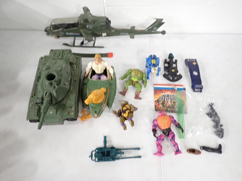 Small Toys incl GI Joe Helicopter, Teenage Mutant Ninja Turtles Figure, GI Joe Tank, Masters of the (1 of 17)