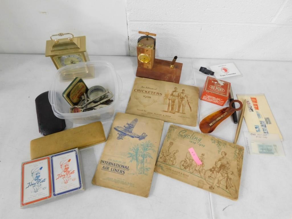 Misc. lot including Smalls, Clocks, ephemera, Advertising, etc. (1 of 9)