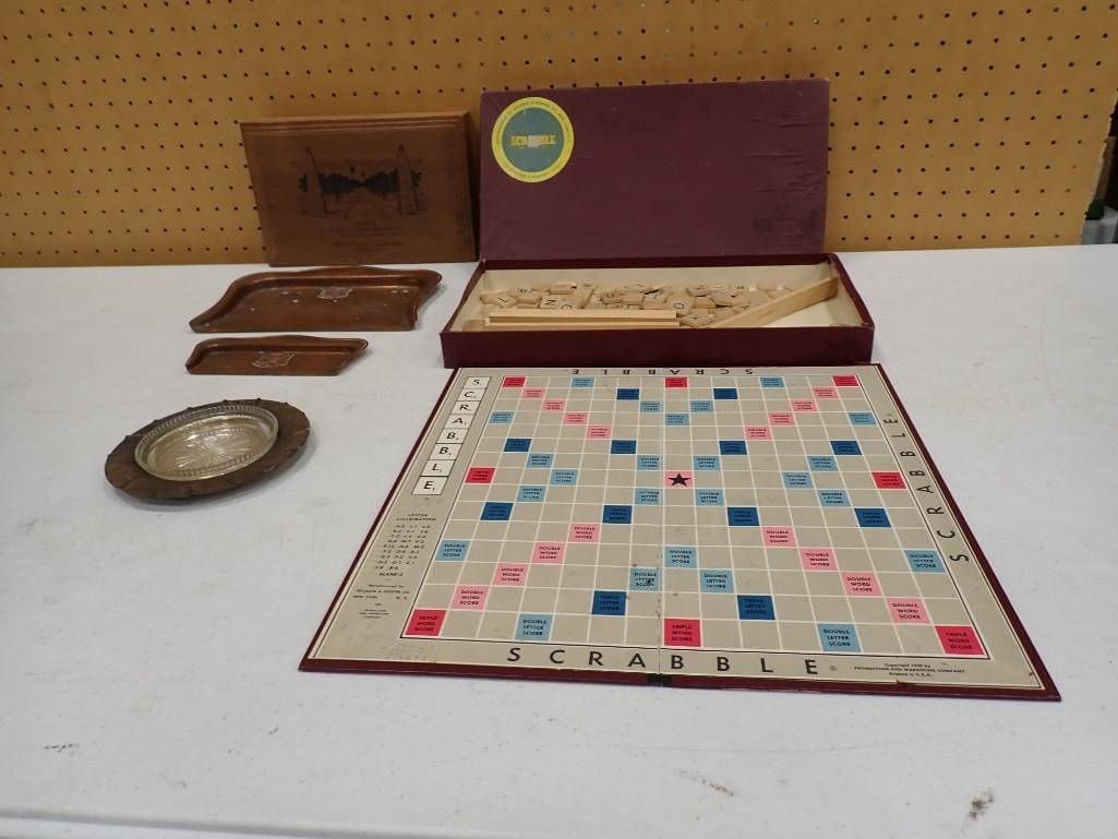 Vintage Scrabble Board Game, plus Ashtray, Woolworth Building New York Silent Butler, etc. (1 of 11)