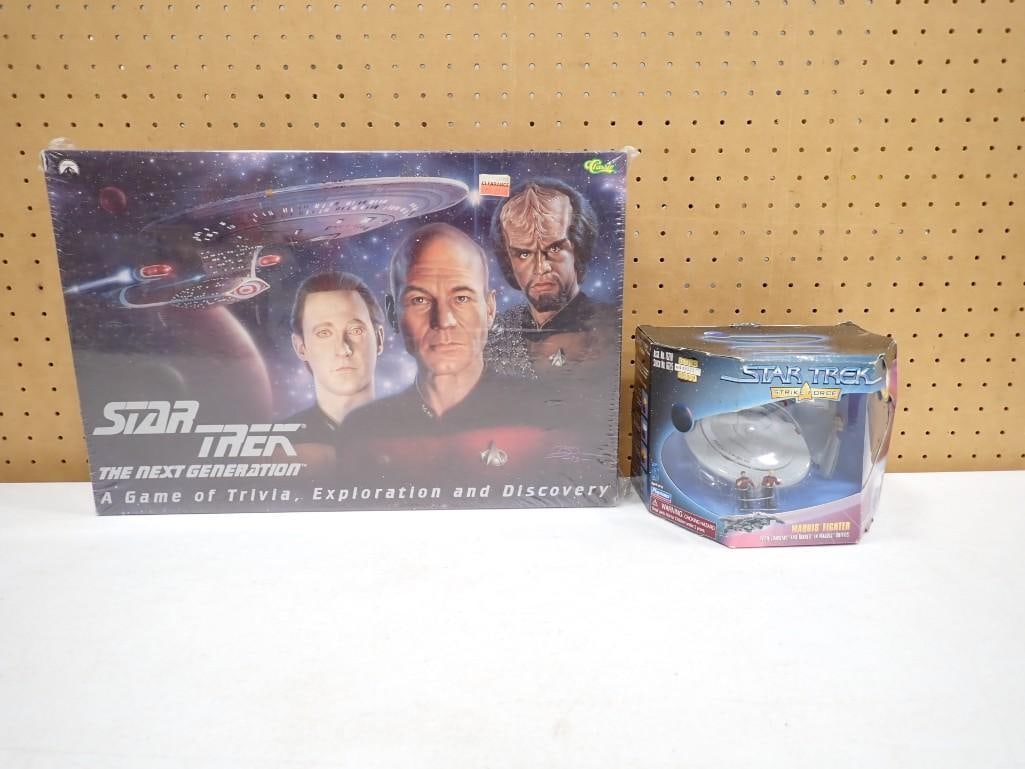 Star Trek Lot including New in Package TNG Trivia Game, Strike Force Maquis Fighter (1 of 7)