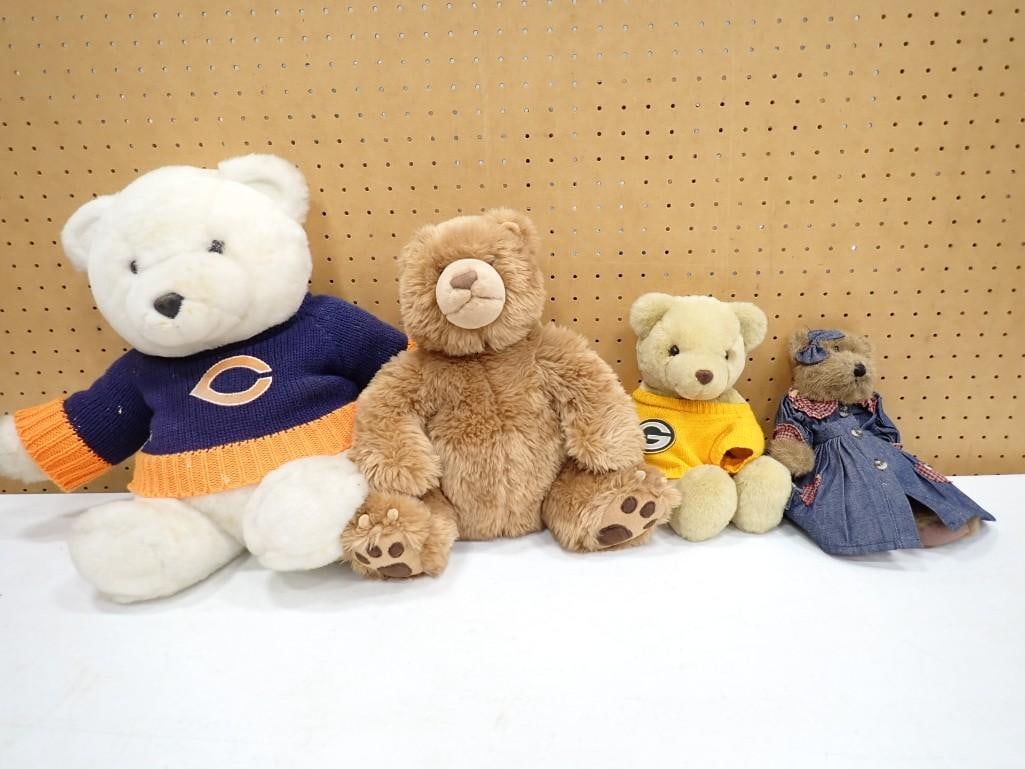 Plush Teddy Bear Lot including Chicago Bears, Green Bay Packers, Emmy Lou Boyds, Gund, etc. (1 of 10)