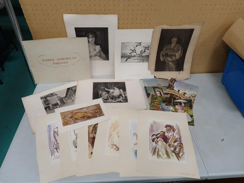 Lot of Art Prints, Ephemera, etc incl Early American Prints: Lot of Art Prints, Ephemera, etc incl Early American Prints All pictures are considered part of the description and should be examined carefully by bidders. Live Auctioneers is now offering Live Shipp
