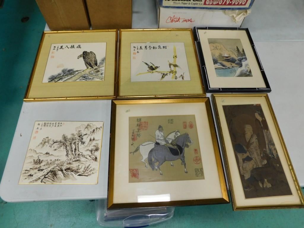 5 Framed Asian Style Prints and one not framed (1 of 8)
