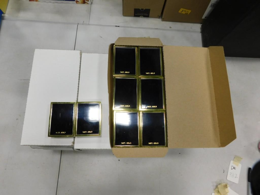 Lot of 16 Small New in Package Gold Plated Picture Frames: Lot of 16 Small New in Package Gold Plated Picture Frames 6x6x2" All pictures are considered part of the description and should be examined carefully by bidders. Live Auctioneers is now offering