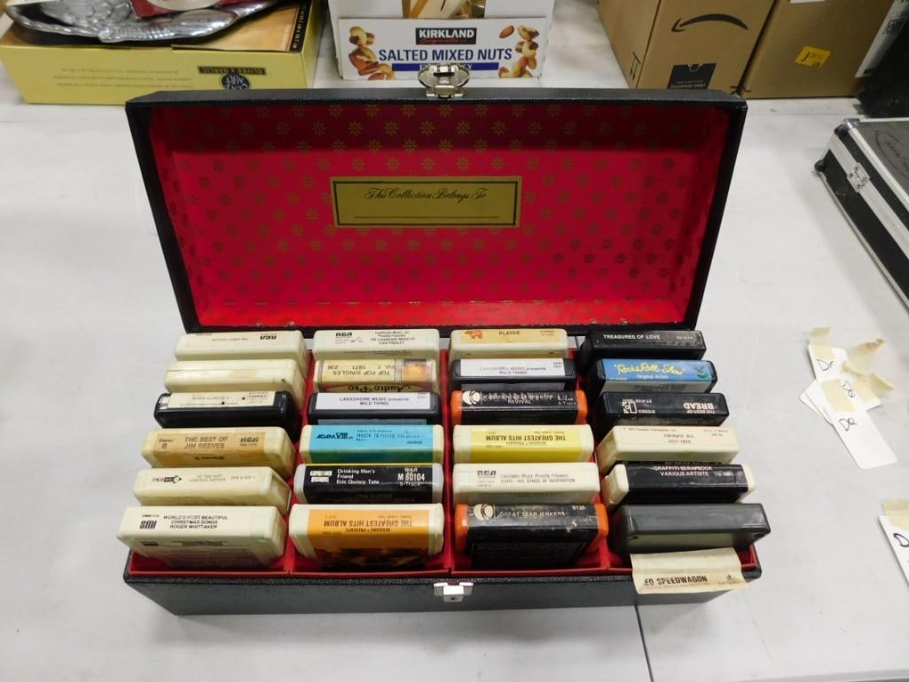 Vintage 8-Track Case full of 8-Track Cassettes including CCR, Elvis Presley, Player, Bread, Supremes (1 of 5)