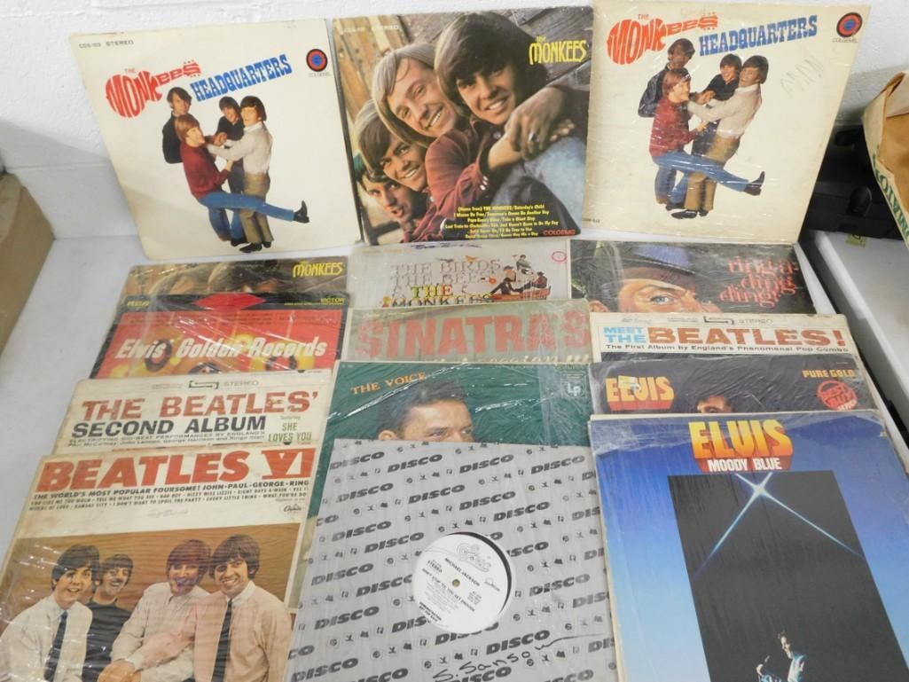 Vinyl Record Albums 33 RPM LPs incl The Beatles Second Album, Beatles IV, The Monkees, Elvis Presley (1 of 7)