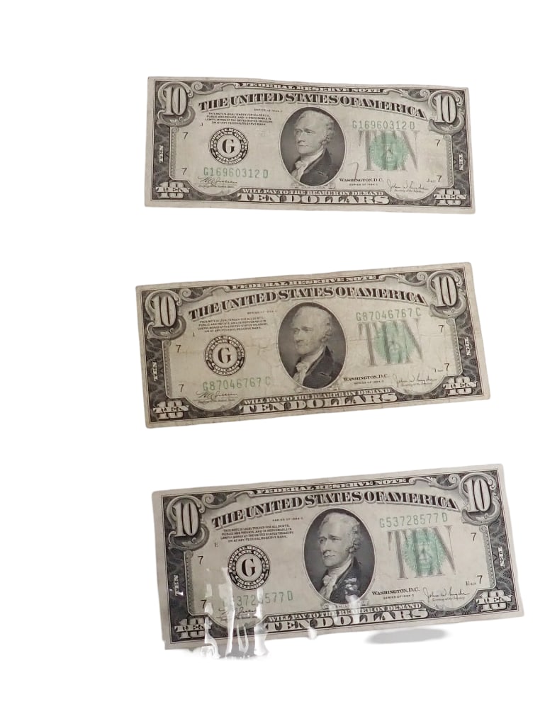 3 - $10 Notes All 1934 All Chicago (1 of 2)