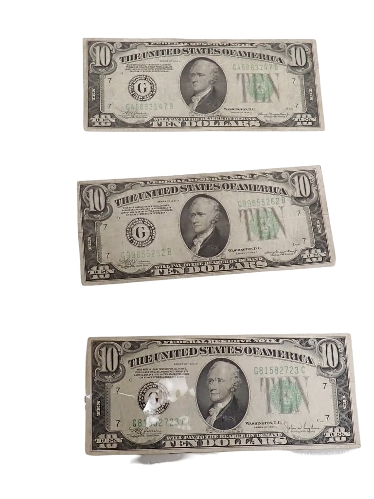3 - $10 Notes All 1934 All Chicago (1 of 2)