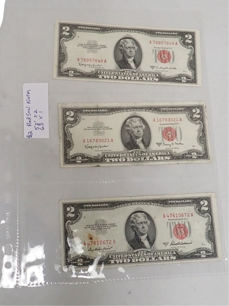 3 Nice $2 Red Seal Notes incl 2 - 1953 and 1 - 1963 (1 of 3)