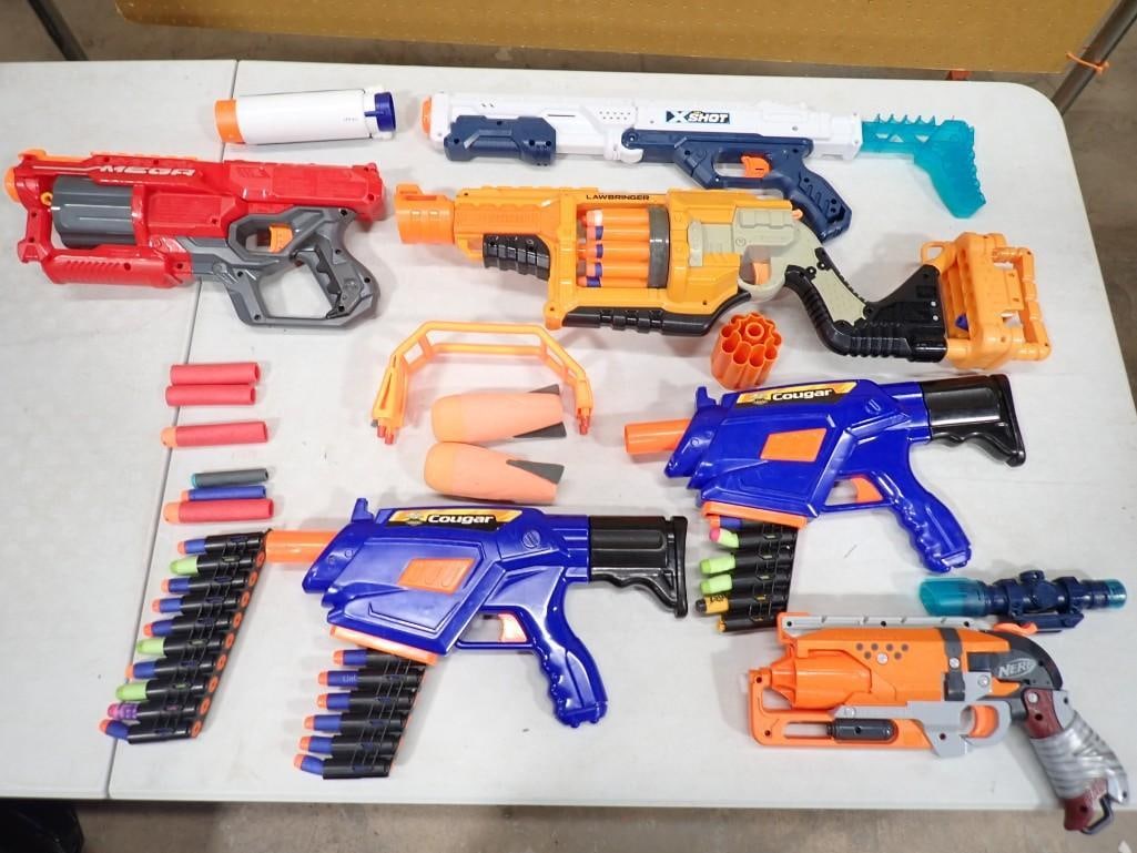Lot of Nerf Guns, Blaster Toys, Accessories, Etc incl Nerf N-Strike Elite Mega CycloneShock Blaster (1 of 7)