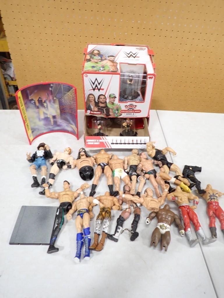 WWE or WWF Wrestling Toys and Action Figures: WWE or WWF Wrestling Toys and Action Figures .? Many of the loose figures are missing arms, legs, heads, etc.? Please see all pictures All pictures are considered part of the description and should be