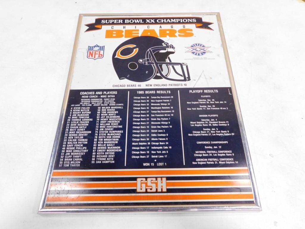 Framed Chicago Bears Superbowl XX Wall Hanging (1 of 5)