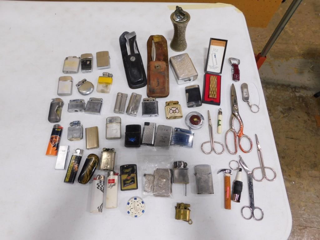Vintage Smalls Lot including Lighters, Knives, Scissors, Bottle Openers, Advertising, etc. (1 of 6)