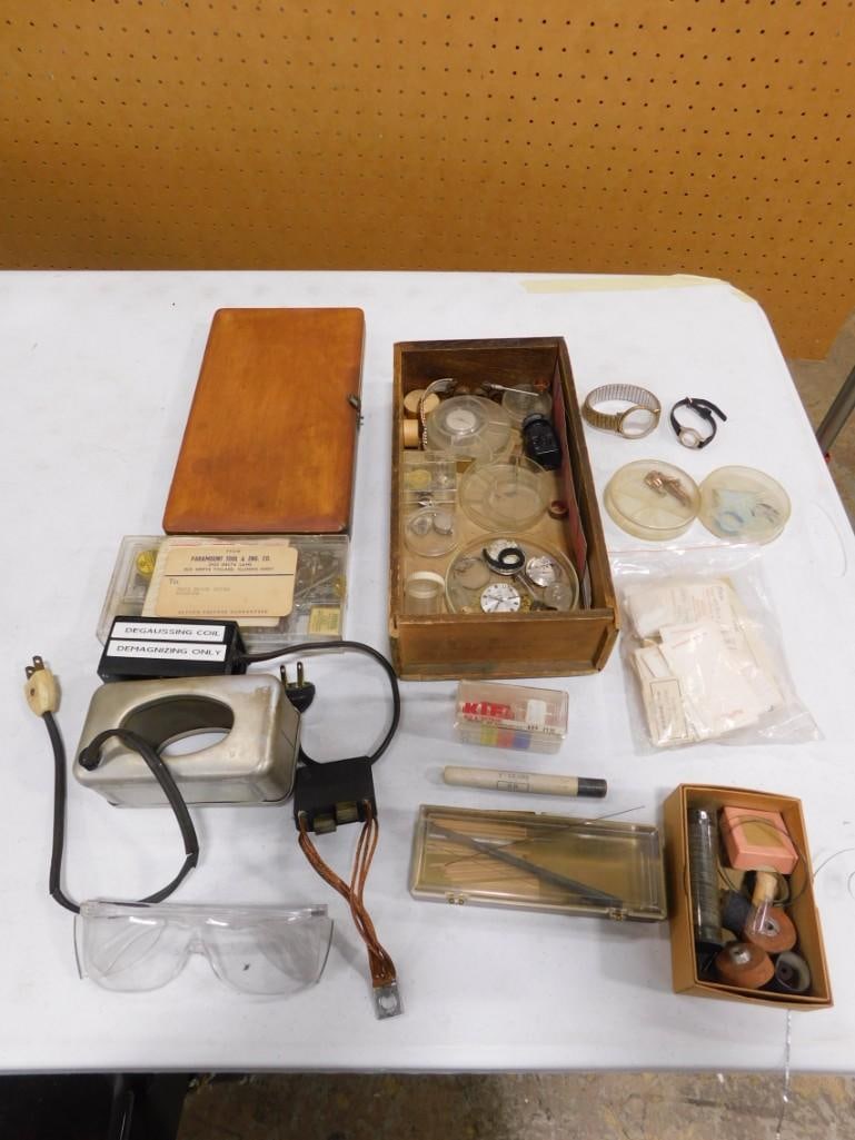 Vintage Lot including Watch Parts, Gold Filled Crowns, etc: Vintage Lot including Watch Parts, Gold Filled Crowns, etc All pictures are considered part of the description and should be examined carefully by bidders. Live Auctioneers is now offering Live Shipp