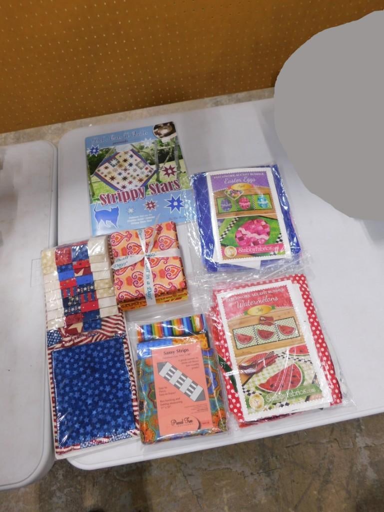 Lot of Festive Tablecloth Runners Fabric / Quilt kits including Watermelons, Easter, 4th of July, (1 of 6)