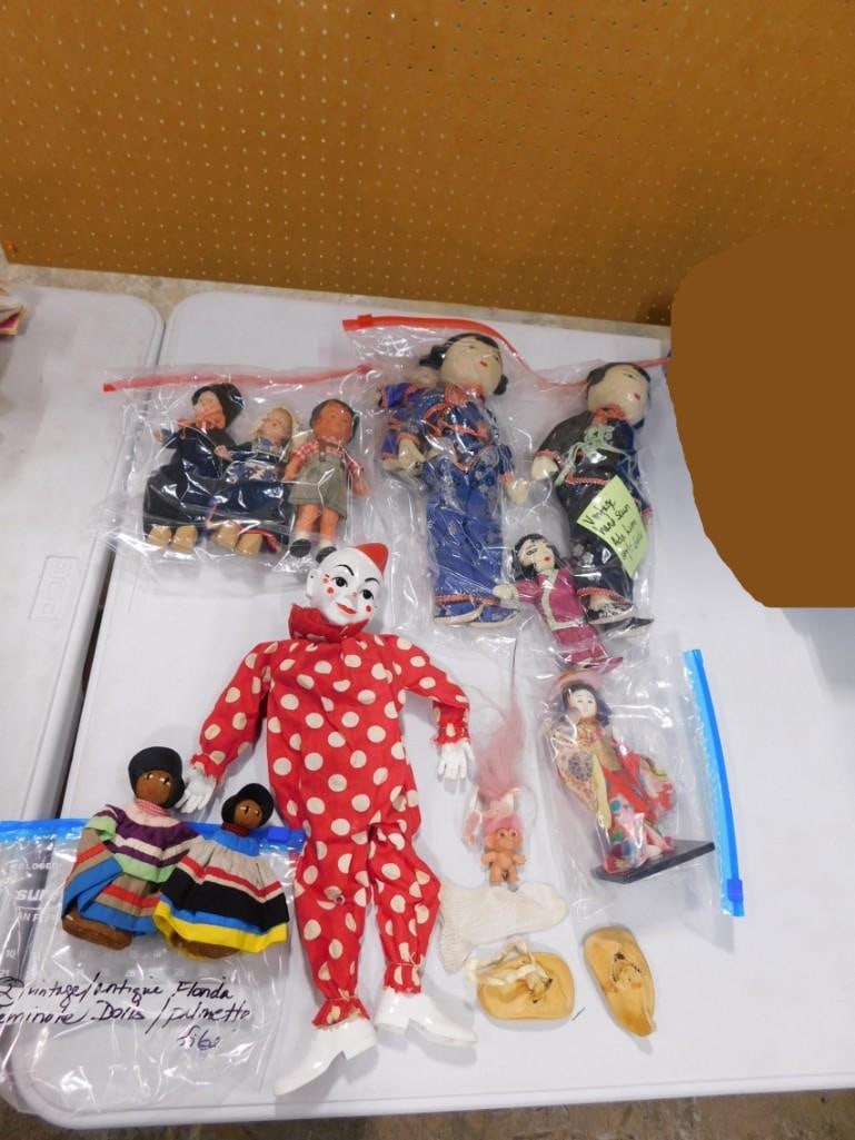 Vintage Doll / Clown Lot including Hand Sewn Ada Lum Style, Hazelle's Marionette Tito the Clown: Vintage Doll / Clown Lot including Hand Sewn Ada Lum Style, Hazelle's Marionette Tito the Clown, Seminole Palmetto Fiber, etc. 11x4x2" All pictures are considered part of the description and s