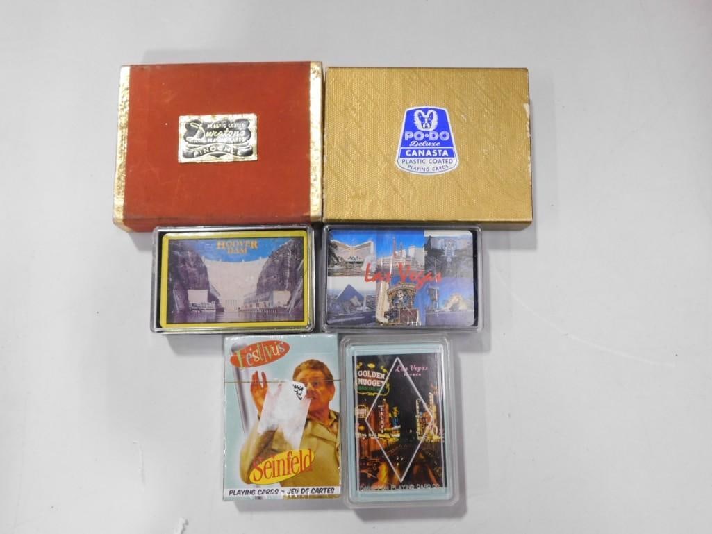 Vintage Playing Cards including Las Vegas, Hoover Dam, Duratone Pinochle, Po Do Deluxe Canasta, (1 of 5)