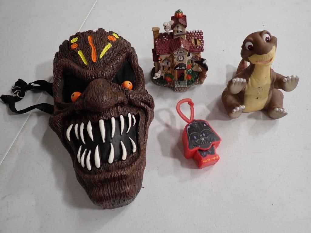 Scary Evil Tiki Halloween Mask, Spooky Hollow Halloween House Fright School, The Land Before Time LI (1 of 10)