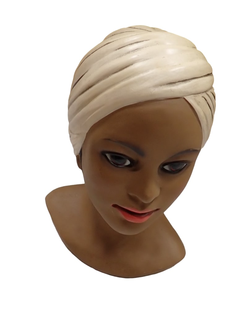 Vintage Marwal Polynesian Woman Head Bust or Sculpture: Vintage Marwal Polynesian Woman Head Bust or Sculpture All pictures are considered part of the description and should be examined carefully by bidders. Live Auctioneers is now offering Live Shipping t