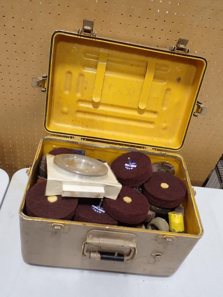 Metal Box of Buffing Wheels, etc (1 of 4)