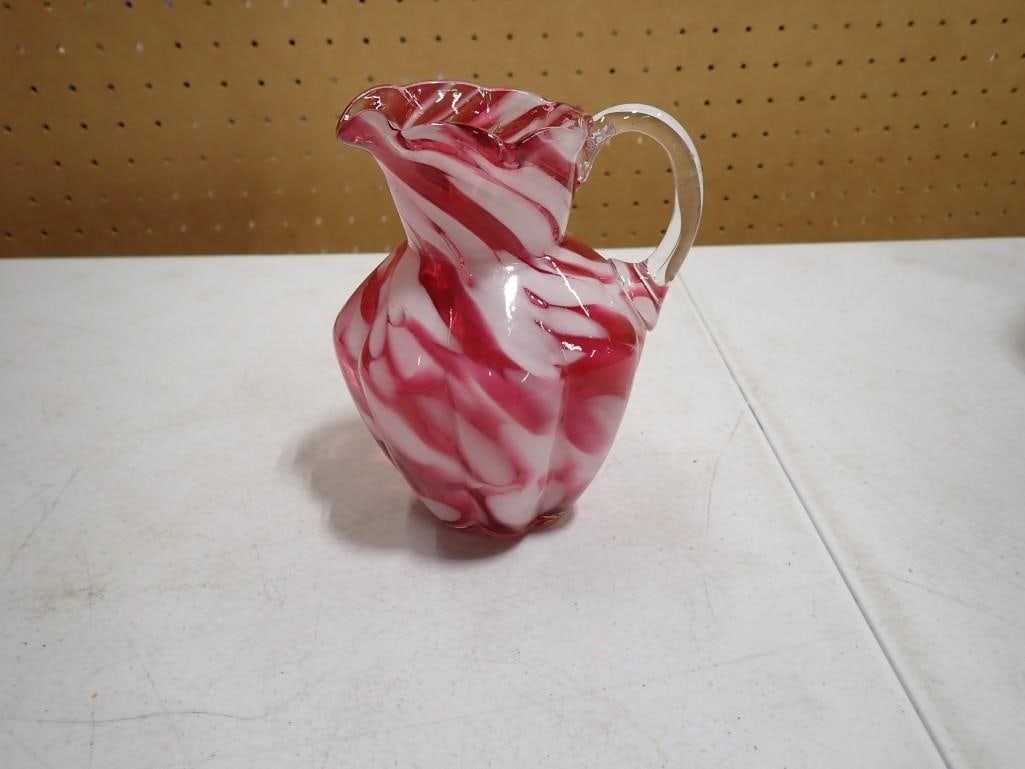 Vintage Fenton Vasa Murrhina Rose Mist Pitcher or Vase (1 of 5)