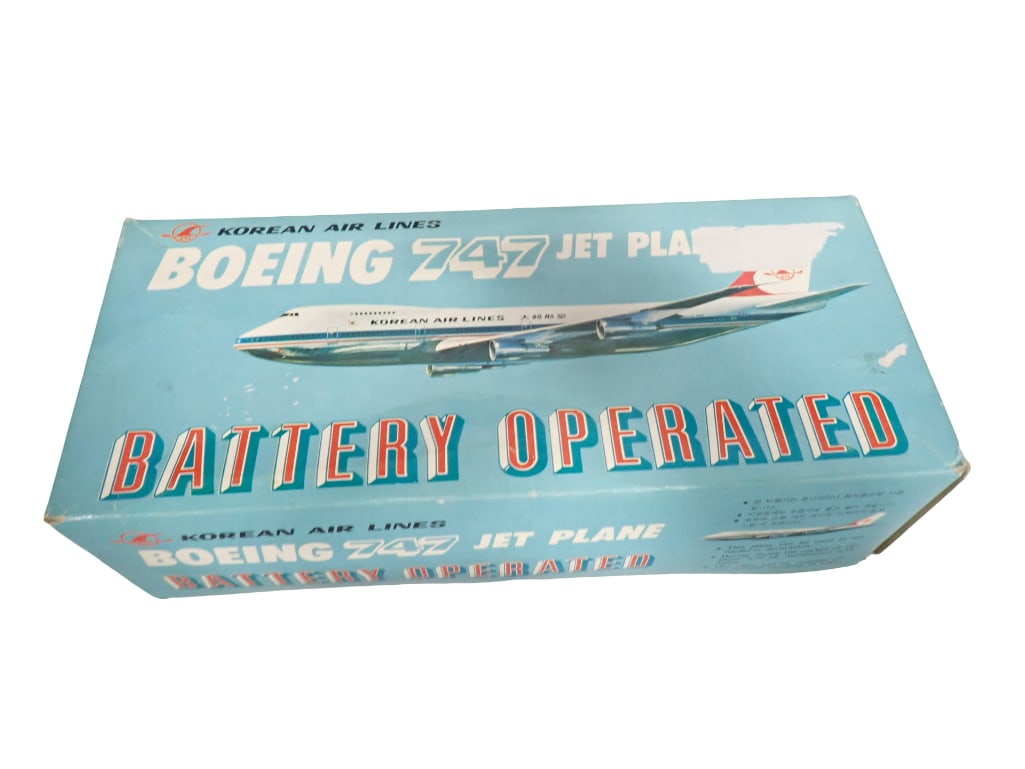 Vintage Korean Air Lines Boeing 747 Jet Plane Toy Battery Operated in Original Box (1 of 9)