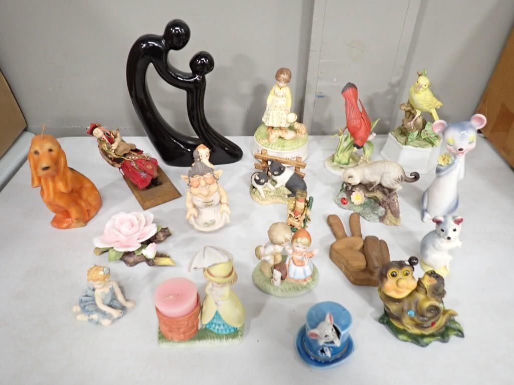 Figurines, etc incl Parent and Child Abstract Figure, Animals, Birds, People, etc incl Vintage (1 of 13)
