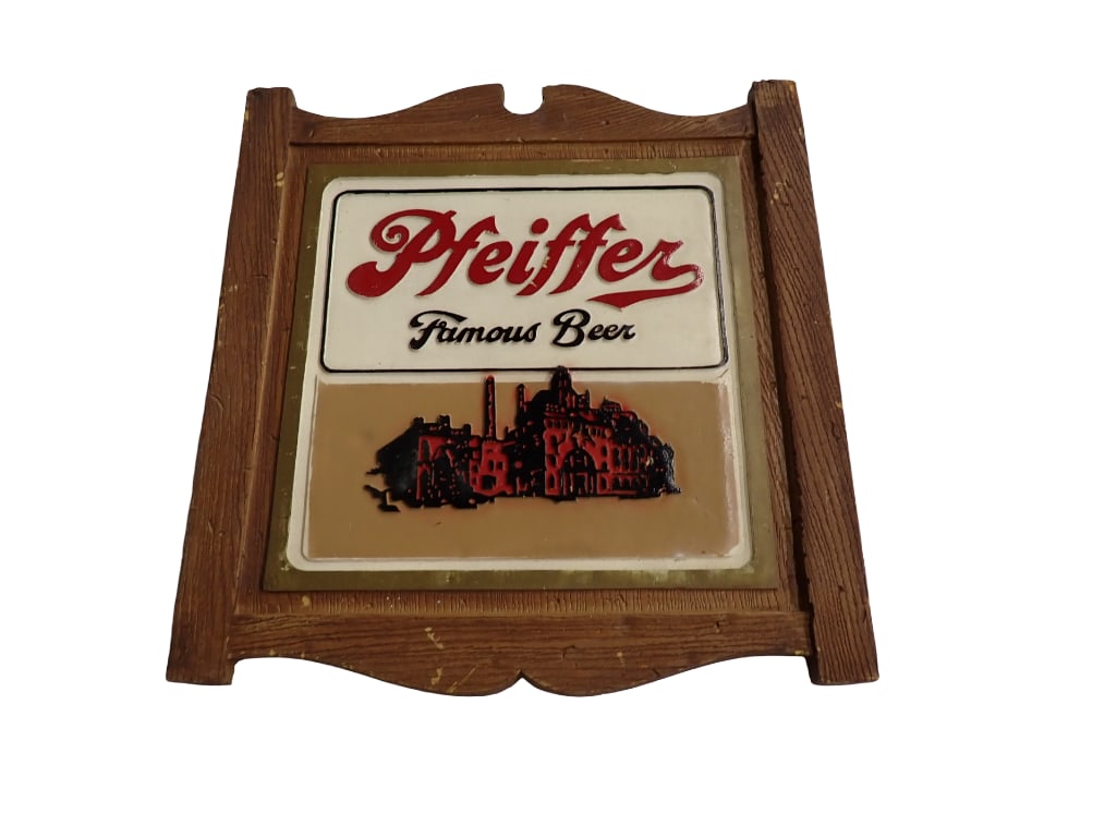 Vintage Pfeiffer Beer Sign Famous Beer 14"x15" (1 of 2)