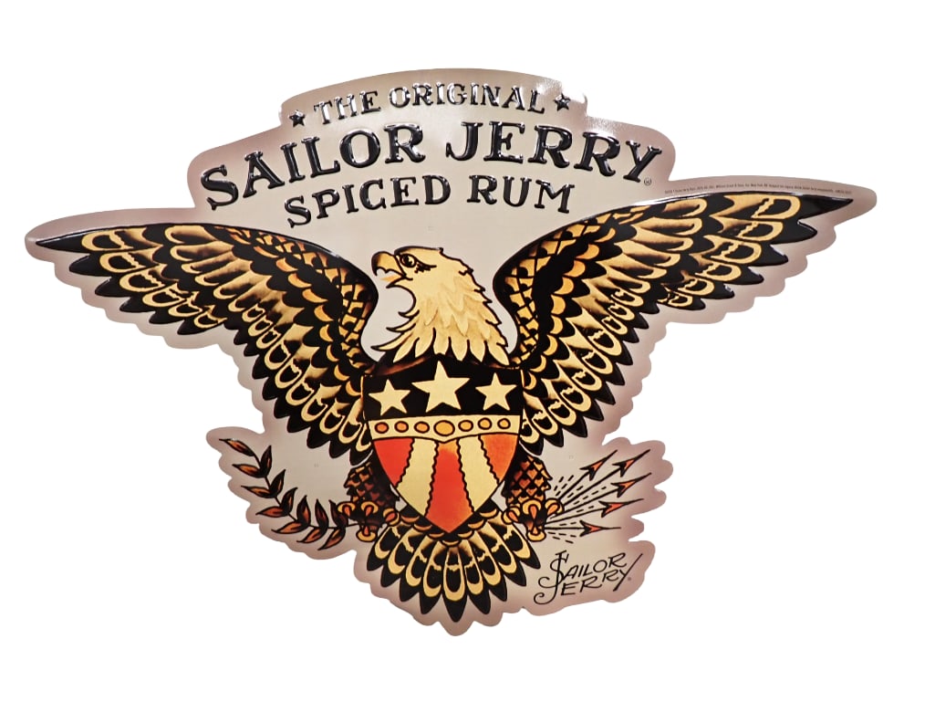 Sailor Jerry Spiced Rum Eagle Metal Sign 24"x 33" (1 of 6)