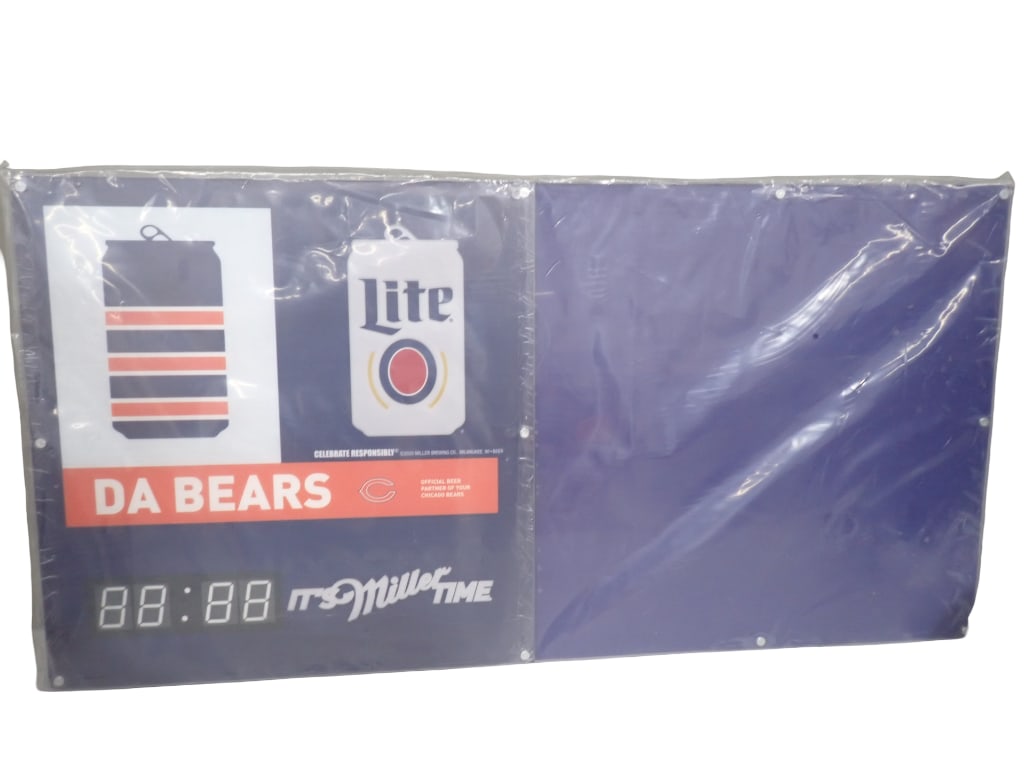 Chicago Bears Miller Lite Beer Sign 18"x36" Da Bears (1 of 6)