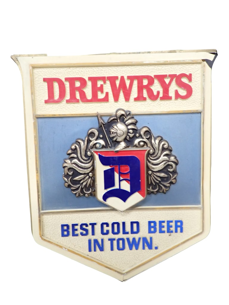 Vintage Drewrys Beer Sign Best Cold Beer in Town 17" x 13" (1 of 8)