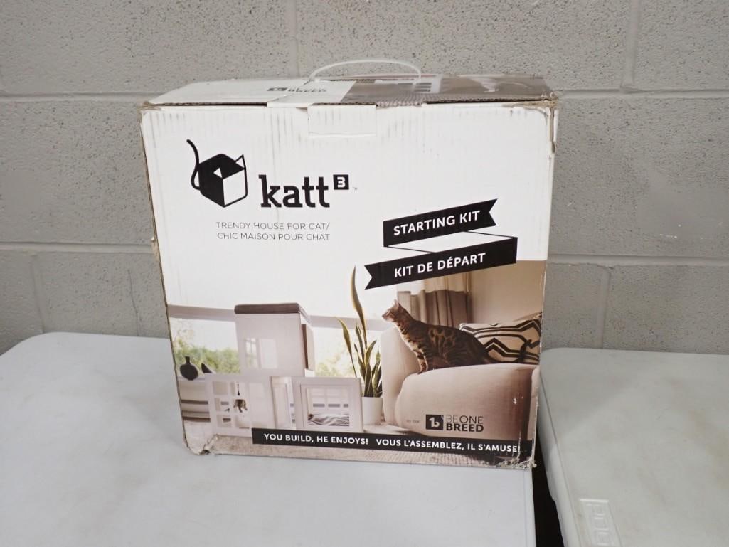 New in Box Katt 3 Trendy House for Cat - Starting Kit: New in Box Katt 3 Trendy House for Cat - Starting Kit All pictures are considered part of the description and should be examined carefully by bidders. Live Auctioneers is now offering Live Shipping th
