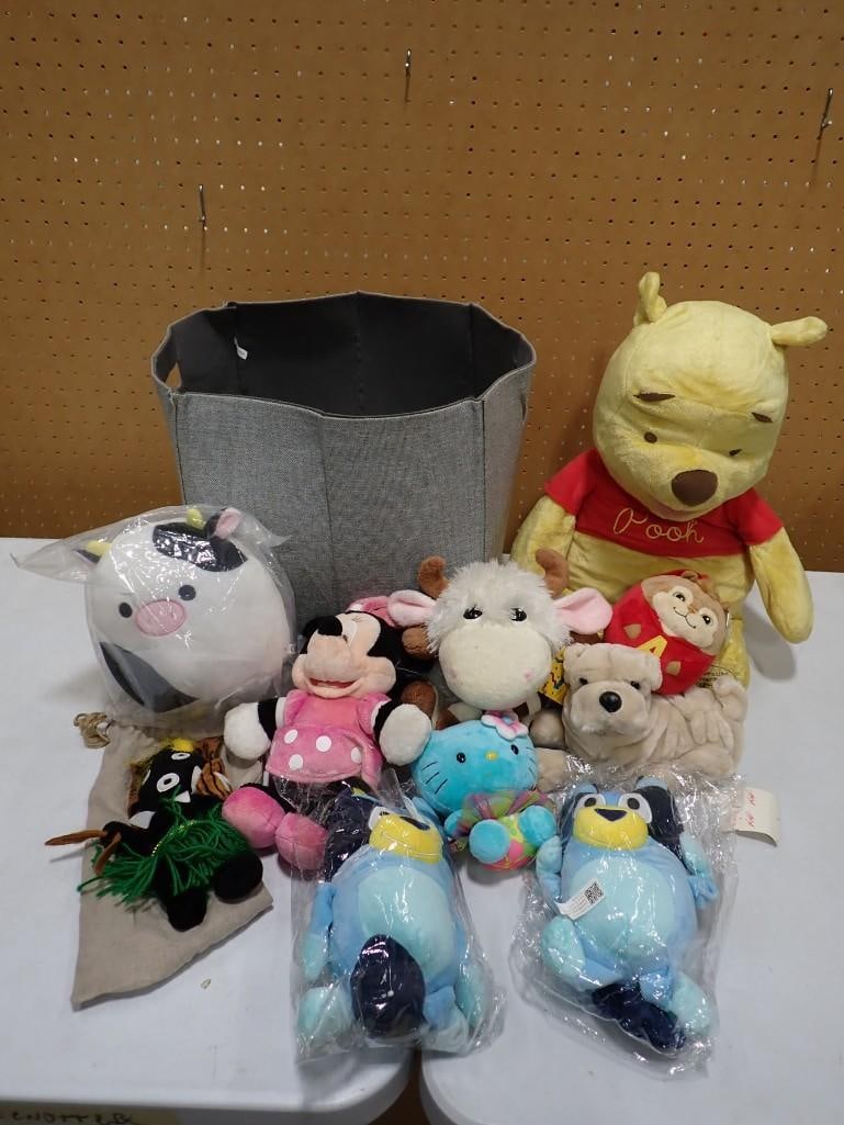 Lot of Plush Toys incl Bluey, Squishmallows Connor the Black and White Cow, Hello Kitty, (1 of 6)
