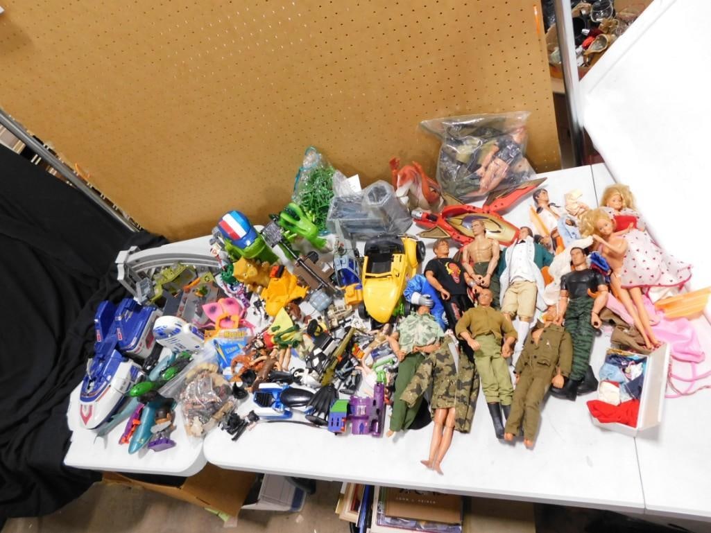 Large Bin full of assorted Toys and Action Figures, Dolls, etc. (1 of 16)