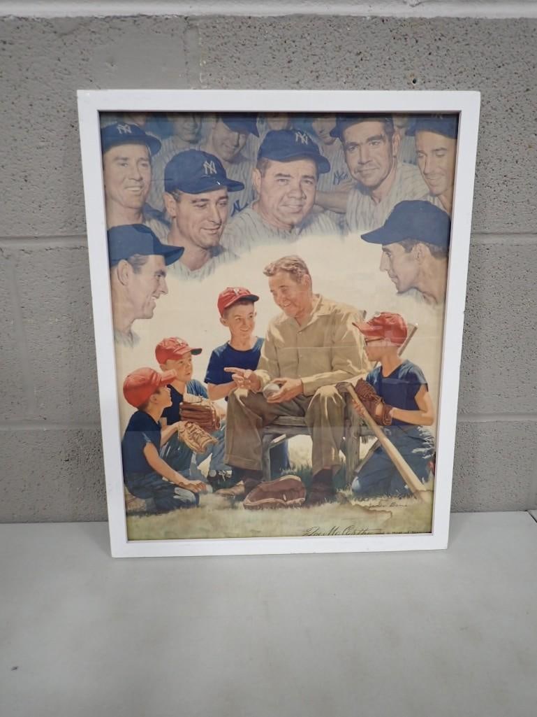 Joe McCarthy Framed Baseball Print Featuring the NY Yankees, Babe Ruth, etc. (1 of 4)