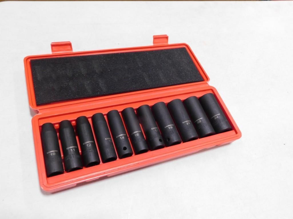 Casoman CS163 11 Pieces 1/2" Drive Deep Impact Socket Set, Metric with case (1 of 3)