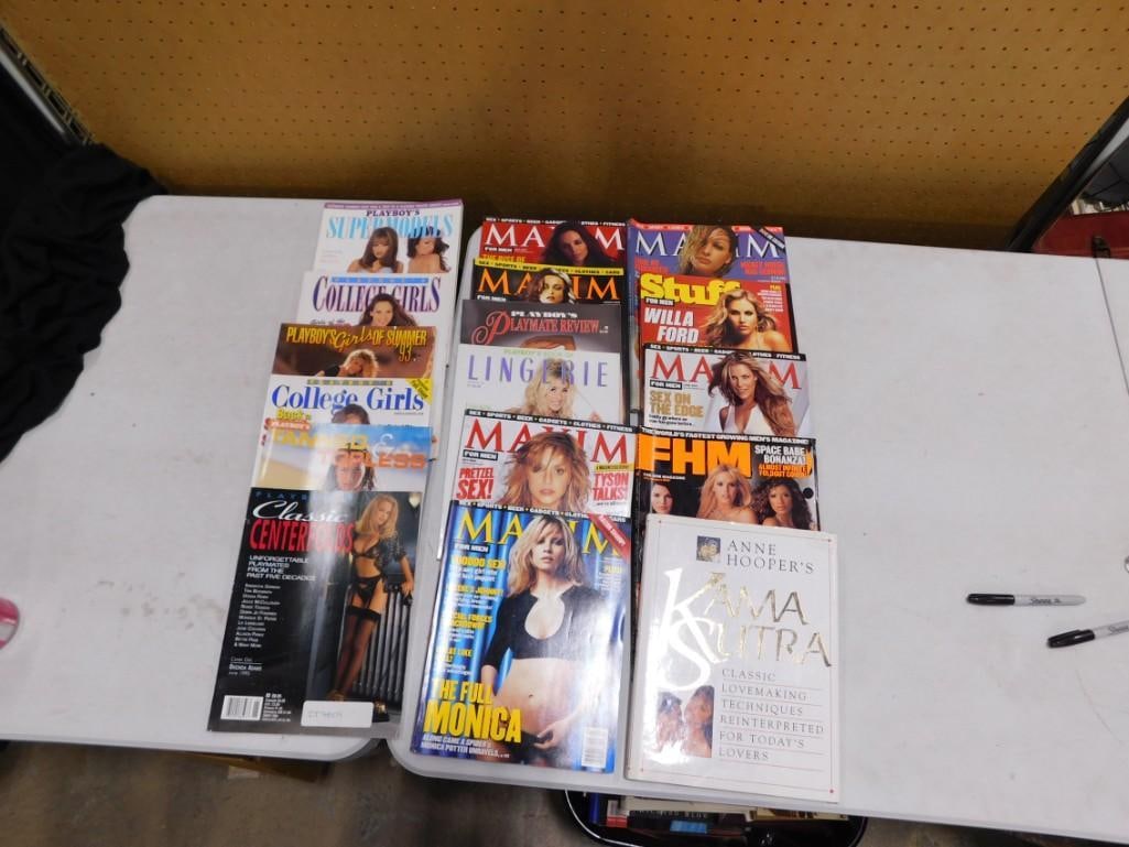 Lot of Assorted Men's Magazines and Anne Hooper's Kama Sutra Hardcover Book Playboy, Maxim, etc. (1 of 3)