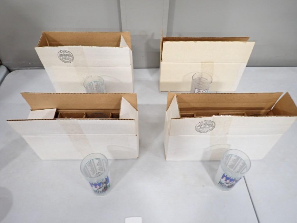 4 Sets of 4 Kentucky Derby Drinking Glasses in original boxes (1 of 9)