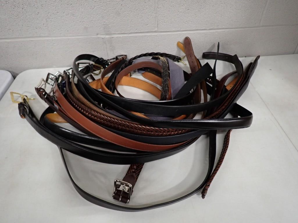 Lot of Belts including Leather: Lot of Belts including Leather All pictures are considered part of the description and should be examined carefully by bidders. Live Auctioneers is now offering Live Shipping through them. This is a