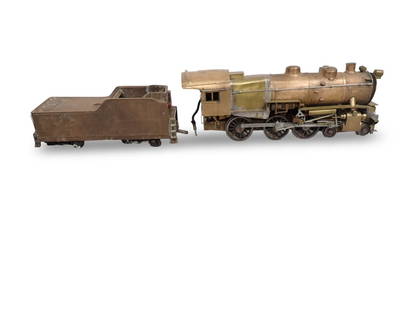 Brass Steam Engine and Tender Unknown Maker for Parts or Repair: Brass Steam Engine and Tender Unknown Maker for Parts or Repair. Does not look like it will run. Missing wheels. 18.5"x2.75"x3.25" All pictures are considered part of