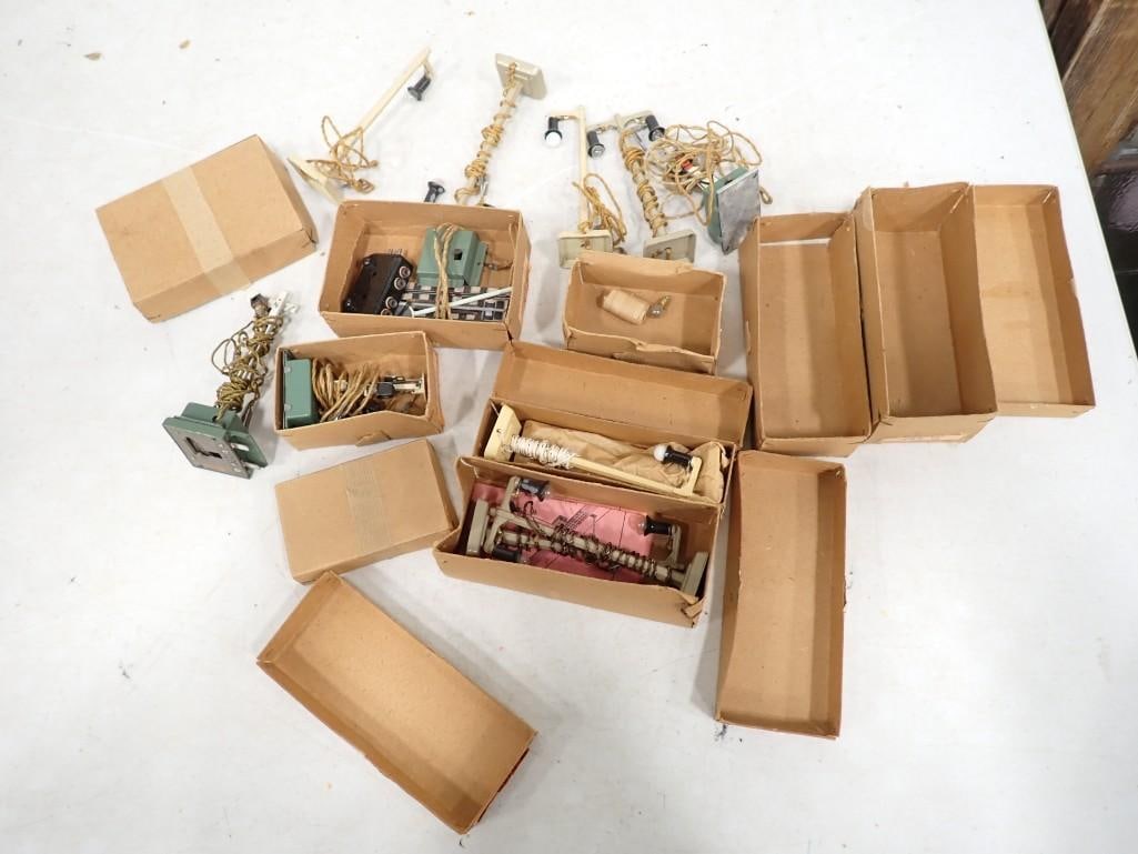 Lot of 9 Marklin Signals and Lamp Posts .  HO Scale.  Some with boxes (1 of 9)