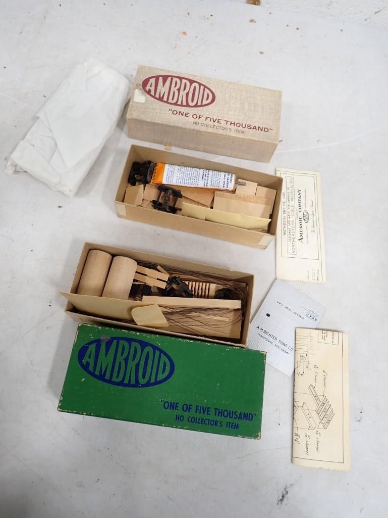 2 Ambroid Freight Car Kits HO Scale incl Item No 4 Vinegar Tank Car and Item No 5 Outside Braced Ref (1 of 5)