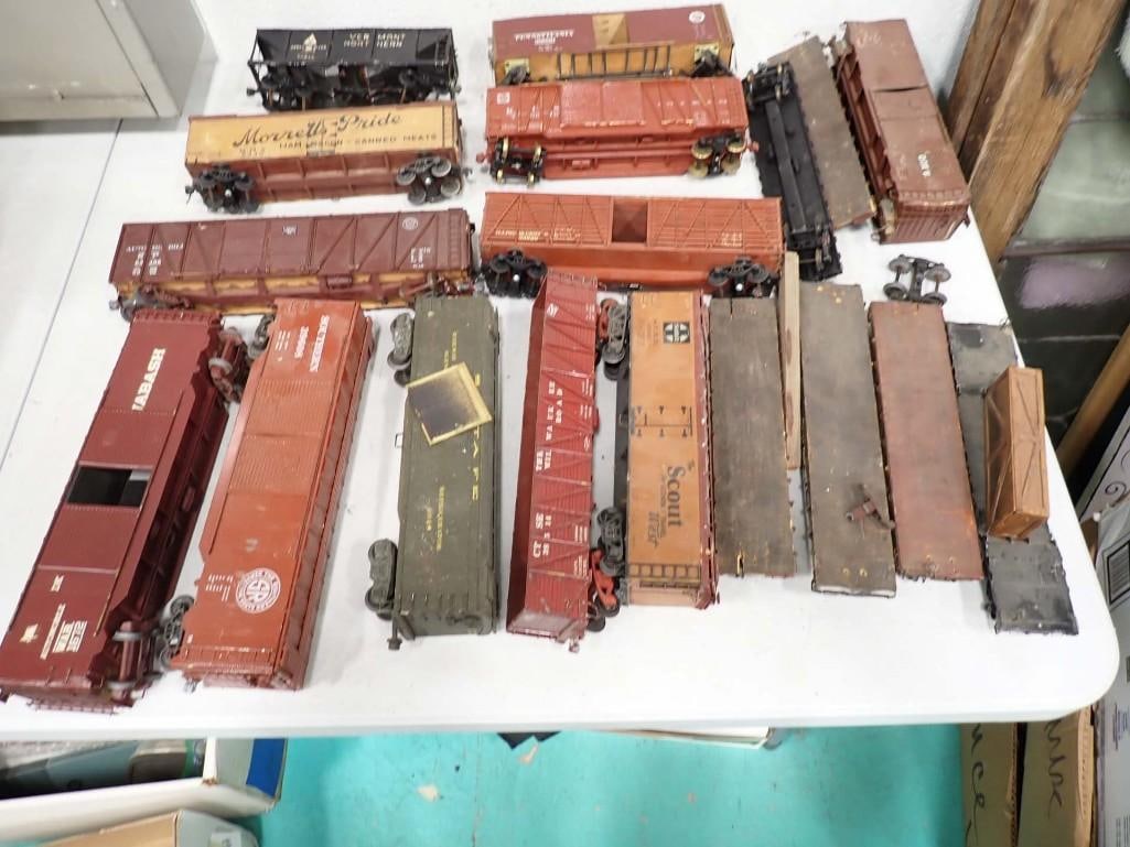 Lot of approximately 18 Model Train Freight Cars.  O Scale.  Scratch Built (1 of 6)