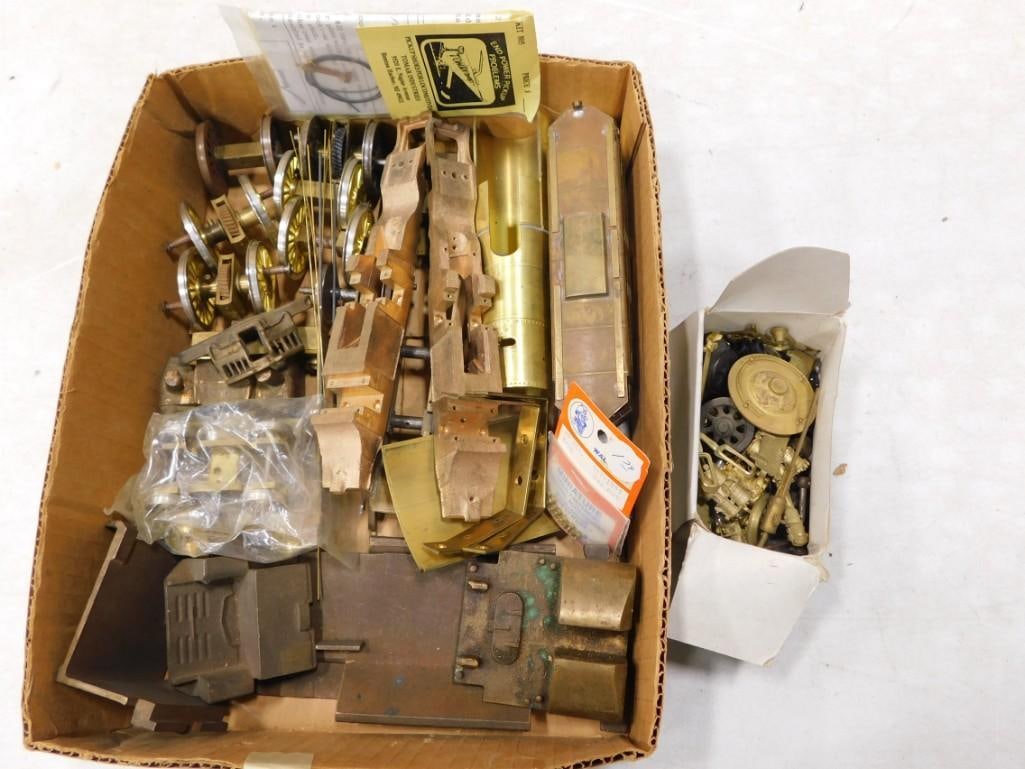 Lot of Steam Engine Frames, Shells, Wheels, Parts, and Pieces.  Mostly brass (1 of 6)