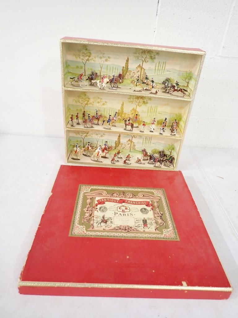 3 Shelf Box Display of Lead Soldiers - Fabrique Francaise - Military Pieces 42 pieces total (1 of 10)