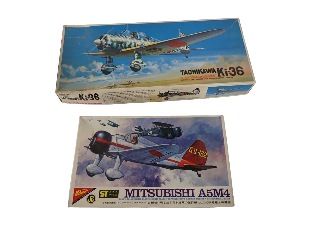 Pair fo Japanese Airplane Model Kits - Tachikawa Ki-36 and Nichimo Mitsubishi A5M4 1/72 Scale: Pair fo Japanese Airplane Model Kits - Tachikawa Ki-36 and Nichimo Mitsubishi A5M4 1/72 Scale All pictures are considered part of the description and should be examined carefully by bidders. Live Auct