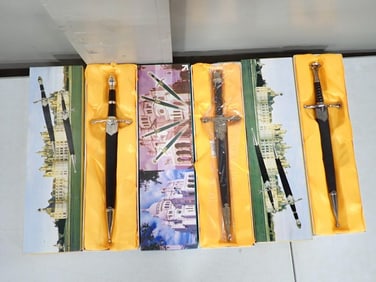 3 Daggers or Knives with Sheaths New in Boxes