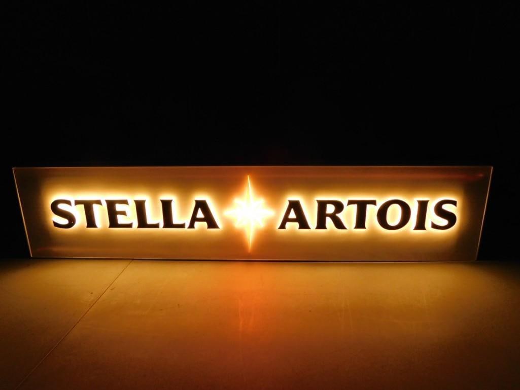 Stella Artois Lighted Beer Sign Bar Light Works 33 1/2" x 7 1/2" (1 of 8)
